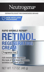 Neutrogena Rapid Wrinkle Repair, Retinol Face Moisturizer, Daily Anti-Aging Neck & Face Cream with Hyaluronic Acid, Retinol Cream, Fragrance-Free, Fades Fine Lines, Wrinkles and Dark Spots, 1.7 oz