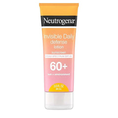 Neutrogena Invisible Daily Defense Sunscreen Lotion, Broad Spectrum SPF 60+, Oxybenzone-Free & Water-Resistant, Sun & Environmental Aggressor Protection, Antioxidant Complex, 3.0 fl. oz