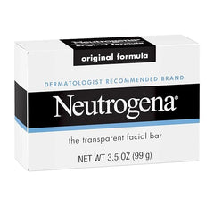 Neutrogena Original Amber Bar Facial Cleansing Bar with Glycerin, Clean-Rinsing, Transparent Face Soap, Free of Harsh Detergents, & Dyes, 3.5 oz