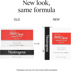Neutrogena Rapid Clear Stubborn Acne Spot Treatment Gel, Maximum Strength 10% Benzoyl Per-oxide Treatment Medication for Acne Prone Skin, Pimple Cream Reduces Size & Redness, 1 oz