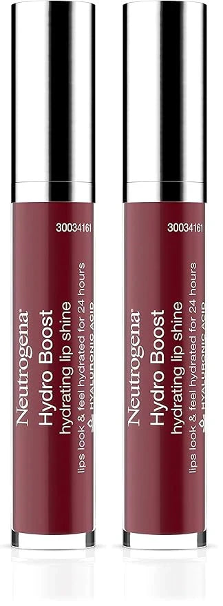 Neutrogena Hydro Boost Moisturizing Lip Gloss, Hydrating Non-Stick and Non-Drying Luminous Tinted Lip Shine with Hyaluronic Acid to Soften and Condition Lips, 70 Velvet Wine, 0.10 oz (Pack of 2)